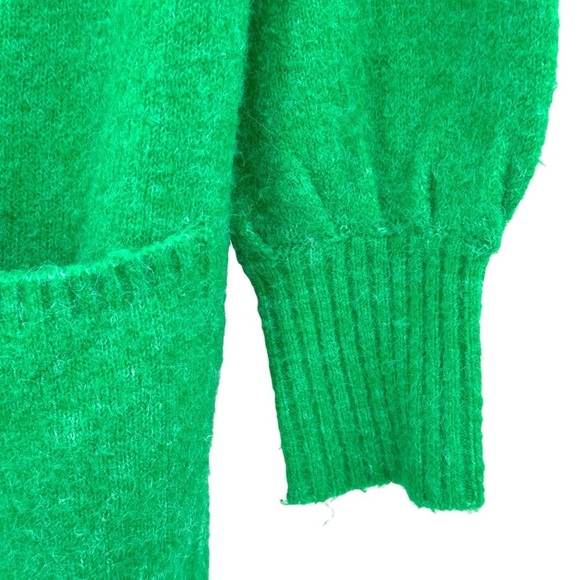 Next Cardigan Sweater Solid Grass Green Open Front Pockets | Size 15 Year XS/S - Picture 9 of 9